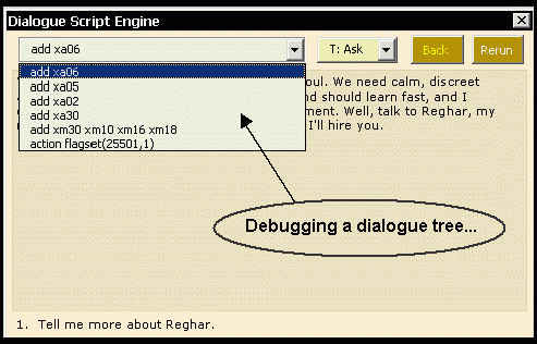 RPG.XLS dialogue engine screenshot